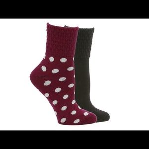 HUE Quilted Crew Socks 2 Pack - One Size